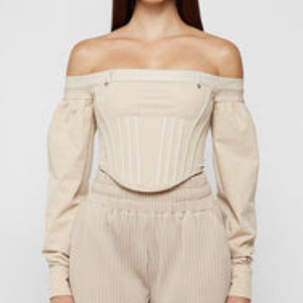 TECHNICAL CORSET TOP BEIGE Maniere De voir